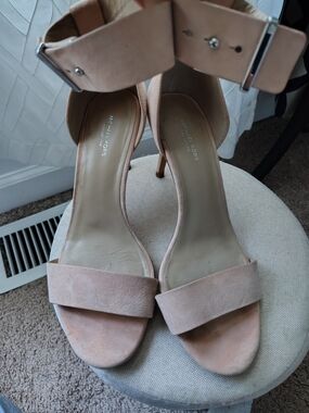 Michael Kors Women's Blush Suede Ankle Strap Heels